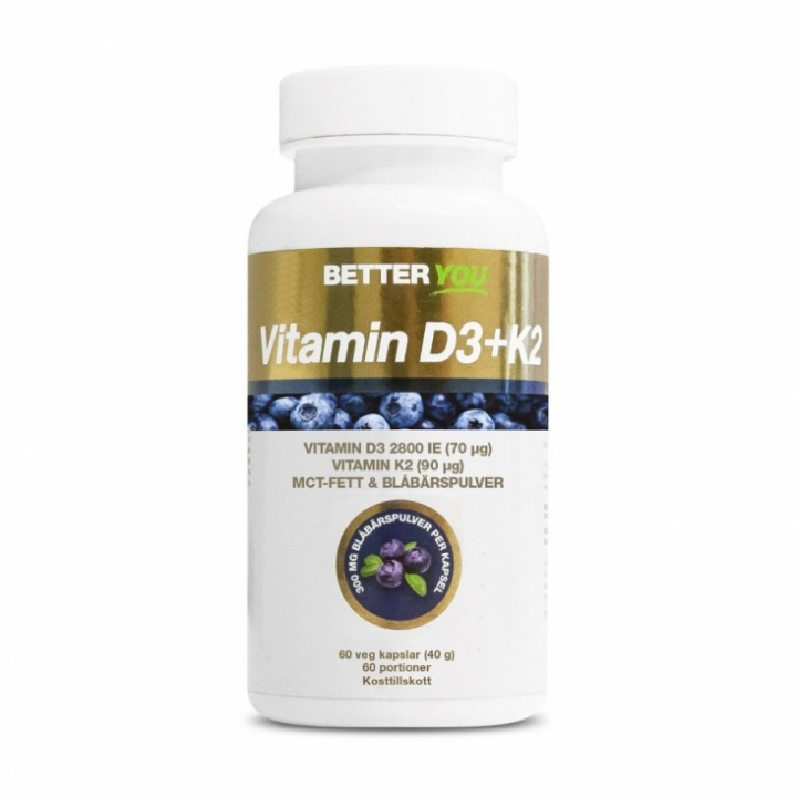Naturliga kapslar med D3, K2 och blåbär