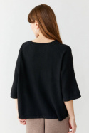 Movesgood - Bamboo Cashmere Thin Knitted T-Shirt Svart