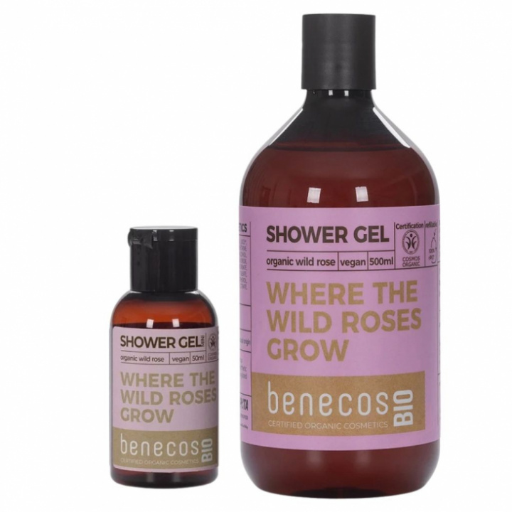 Duschgel i förpackning med Wild Rose-variant