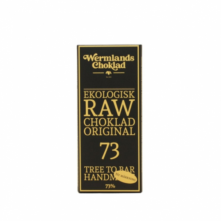 Förpackning med ekologisk rawchoklad original 73 procent