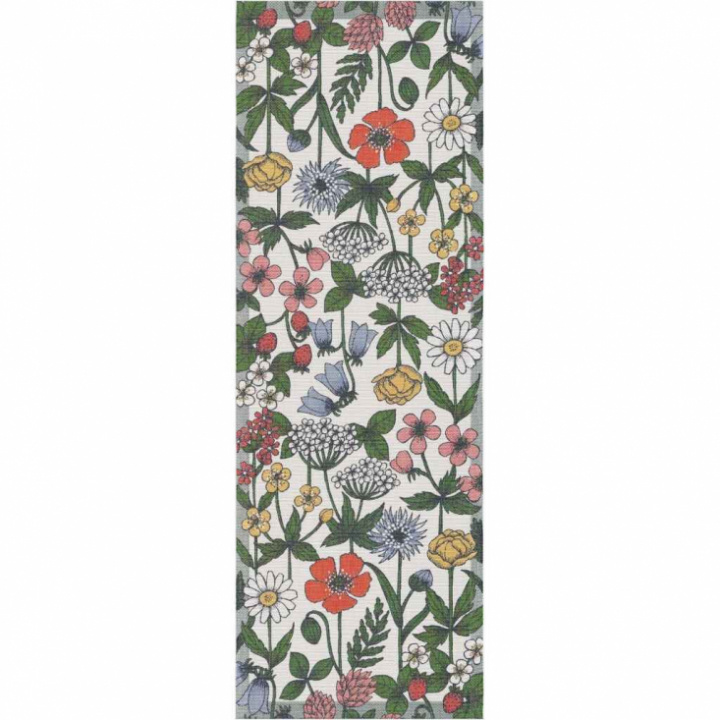 Bordslöpare med blommönster i bomull