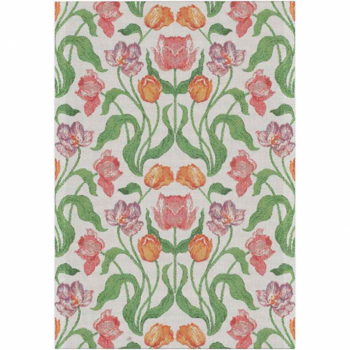 Handduk Sonja 35 x 50 med tulpanmönster i varma färger