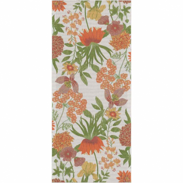 Löpare Klara 35 x 80 cm med blommotiv i rött, grönt och gult