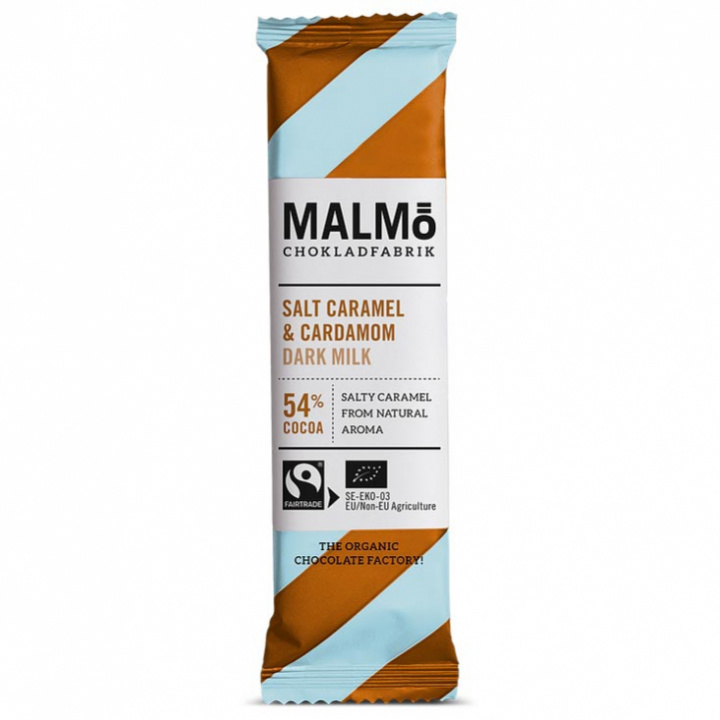 Malmöbars Salt Karamell & Kardemumma Ekologisk Choklad 54%