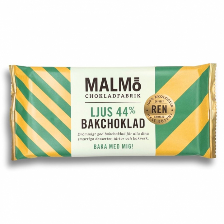 Ekologisk ljus bakchoklad 44 procent i förpackning