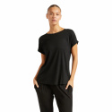 Boody - Rundhalsad Loose Fit T-shirt i Bambu Dam Svart