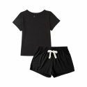 Boody - Pyjamas T-Shirt i Bambu Dam, Svart
