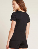 Boody - Pyjamas T-Shirt i Bambu Dam, Svart