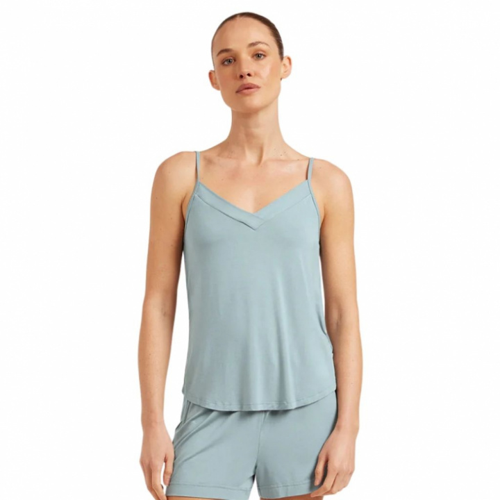 Pyjamaslinne i bambu i färgen Mineral Blue