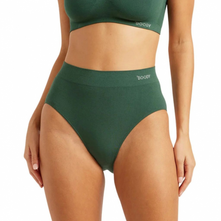 Hög midjad Emerald Green trosa i bambu