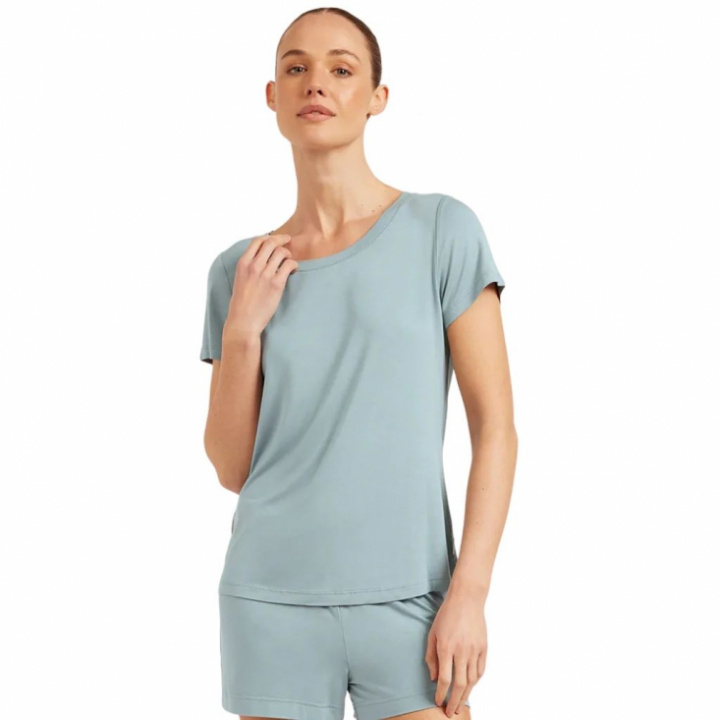 Pyjamas T-shirt i bambu i färgen Mineral Blue