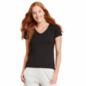Boody - V-ringad T-shirt i Bambu Dam Svart