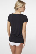 Boody - V-ringad T-shirt i Bambu Dam Svart