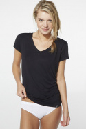 Boody - V-ringad T-shirt i Bambu Dam Svart