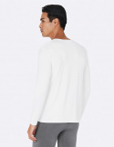 Boody - Långärmad T-shirt  i Bambu Herr Vit
