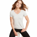 Boody - V-ringad T-shirt i Bambu Dam Ljust Gråmelerad