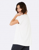 Boody - Rundhalsad Loose Fit T-shirt i Bambu Dam Off-White