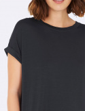Boody - Rundhalsad Loose Fit T-shirt i Bambu Dam Storm