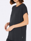 Boody - Rundhalsad Loose Fit T-shirt i Bambu Dam Storm