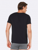 Boody - V-ringad T-shirt i Bambu Herr Svart