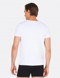 Boody - V-ringad T-shirt i Bambu Herr Vit