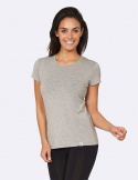 Boody - Rundhalsad T-shirt i Bambu Dam, Gråmelerad