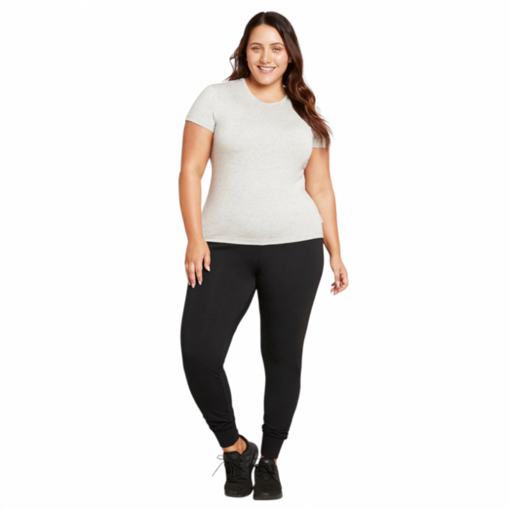 Boody - Rundhalsad T-shirt i Bambu Gråmelerad