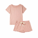 Boody - Pyjamas T-Shirt i Bambu Dam, Dusty Pink