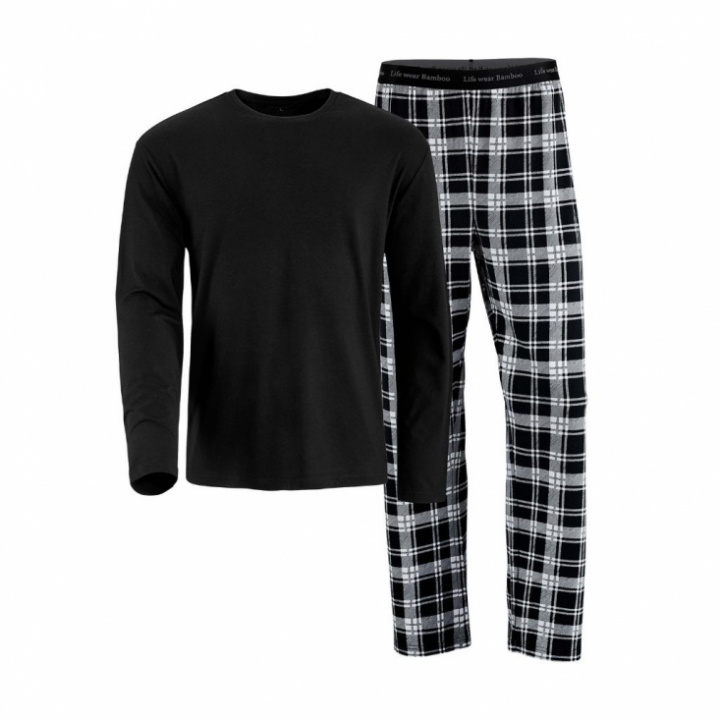 Wiges - Pyjamas i bambu/bomull, Herr, Svart