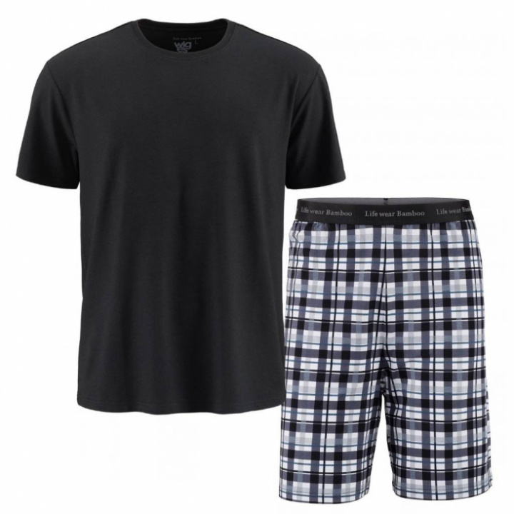 Herrpyjamas med shorts i viskos av bambu och bomull
