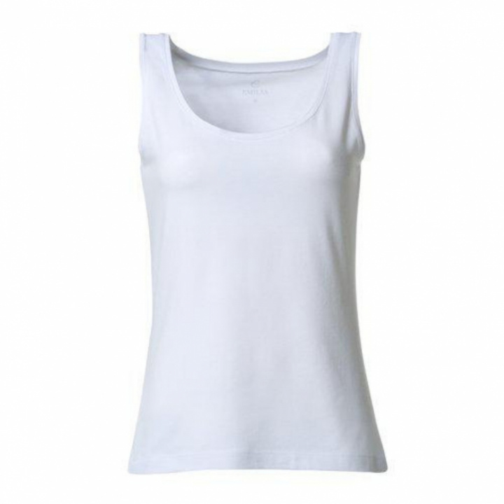 Vitt linne från Wiges med breda axelband i bambu och bomull