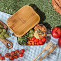 Bambaw - Lunchbox i Rostfritt Stål med Bambulock, 1400 ml
