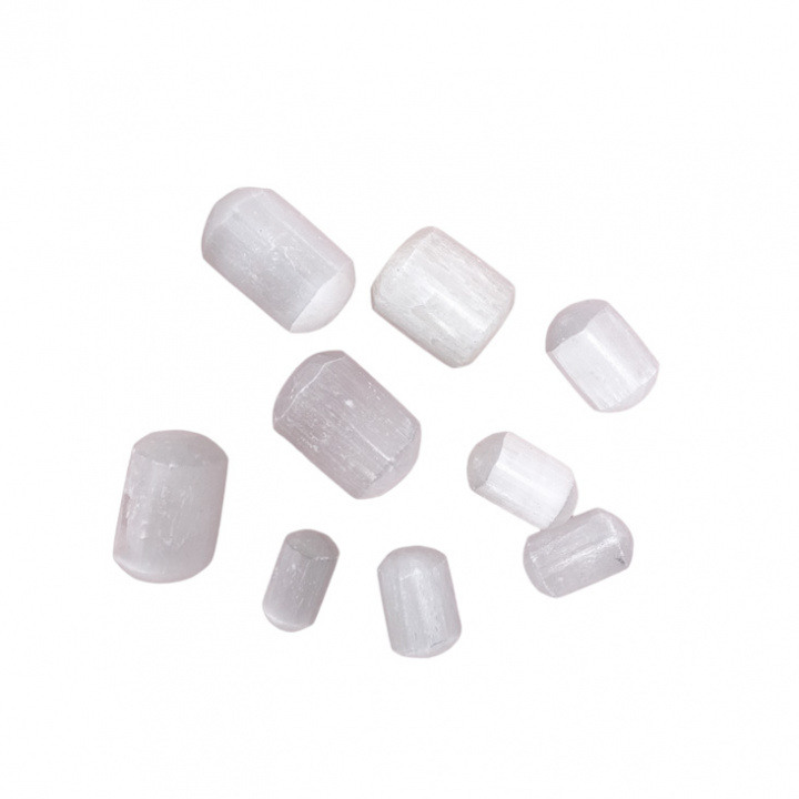 Amigo Minerals - Selenitl Trumlad Sten i gruppen Fritid / Spirituellt / Wellness / Kristaller hos Rekoshoppen.se (822136)
