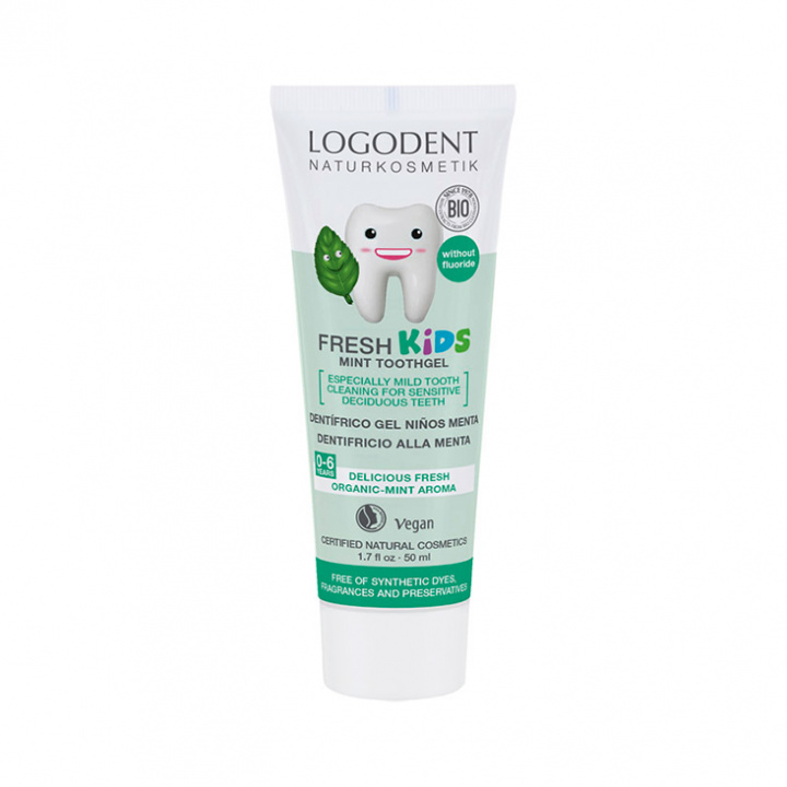 Logona - Happy Kids Fluorfri Tandgel, Mint
