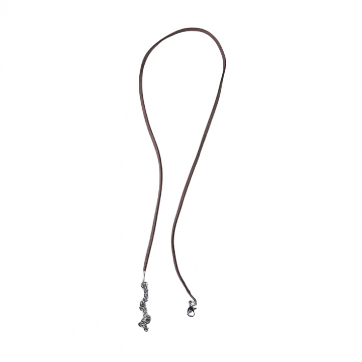 Andekvarts - Halsband Brunt Läder med Lås o Kedja 49 cm i gruppen Fritid / Spirituellt / Wellness / Kristaller hos Rekoshoppen.se (82933)