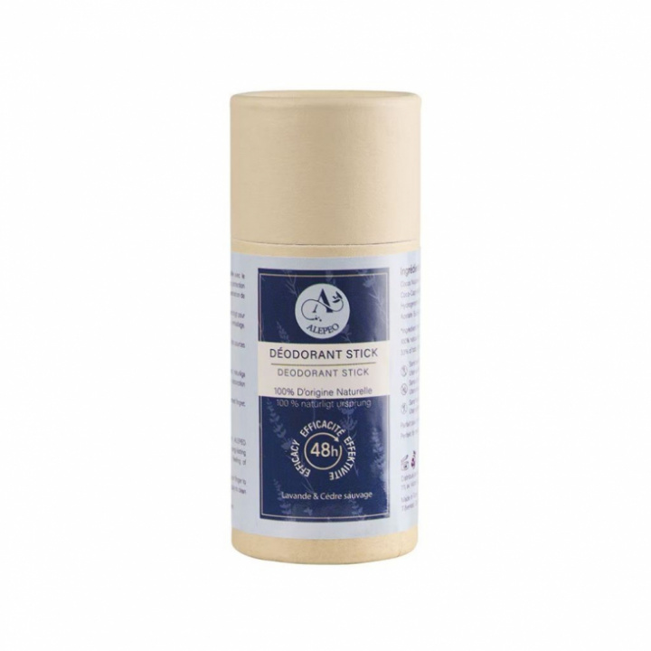 Deodorantstick i förpackning med Lavendel & Ceder-variant