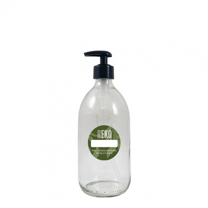 Reko - Pumpflaska i Klart Glas 500 ml, Svart Pump