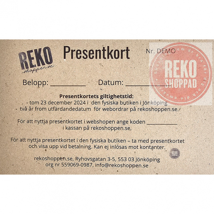 Presentkort på rekoshoppen.se i gruppen Tema hos Rekoshoppen.se (999001)