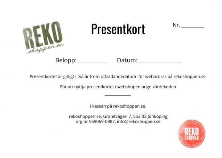 Presentkort på rekoshoppen.se i gruppen Tema hos Rekoshoppen.se (999001)